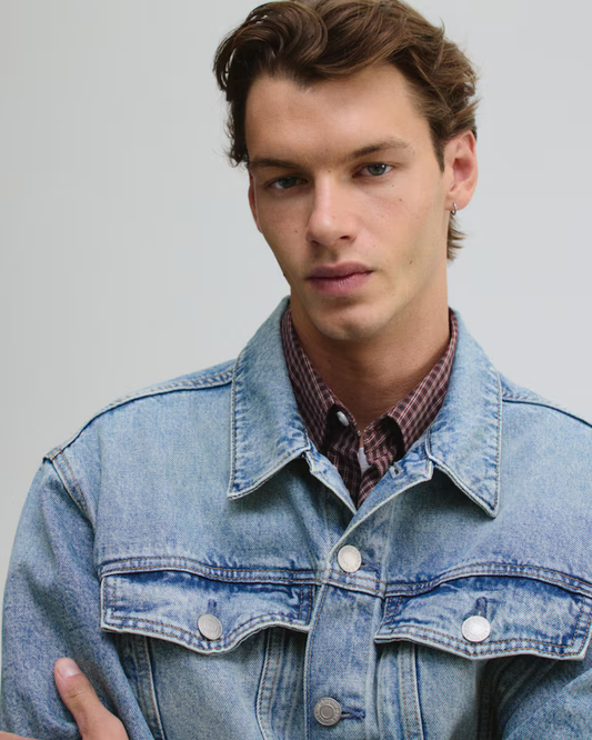 Men Solid Denim Jacket