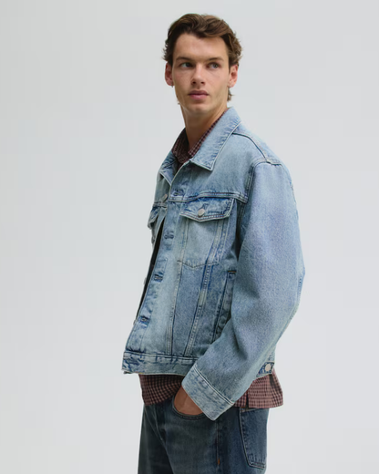 Men Solid Denim Jacket
